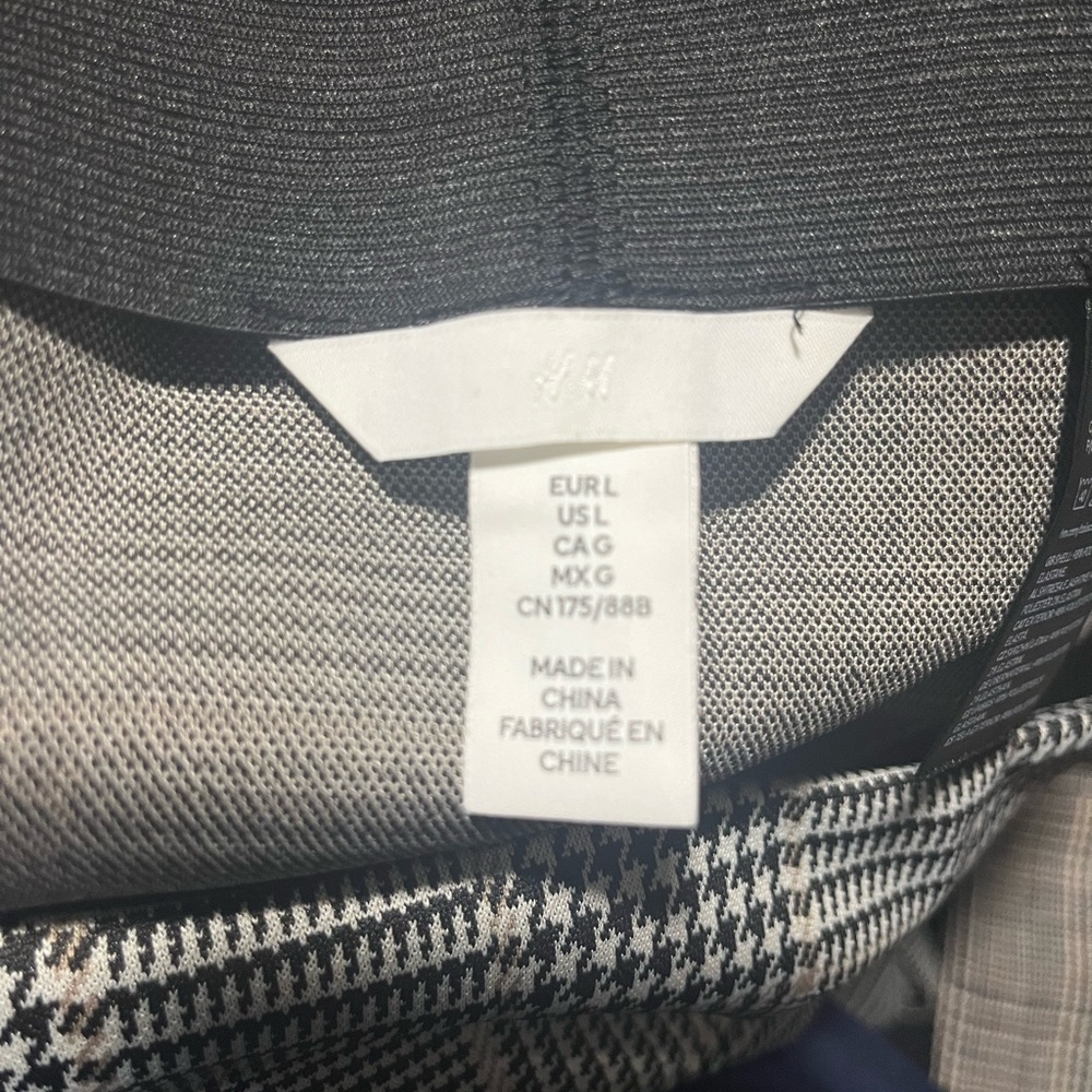 H&M Black and White Plaid Skirt